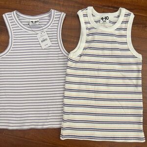 Cotton On Kids Striped Tank Tops - Purple, White, and Blue